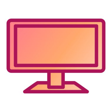 bilgisayar monitörü ikon vektör illüstrasyonu