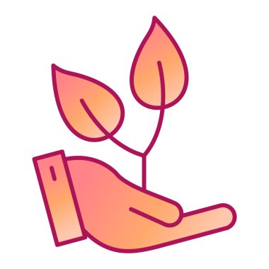 Bitki ikonuyla el. vektör illüstrasyonu