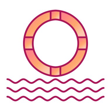 yüzme havuzu ikonu vektör çizimi tasarımı