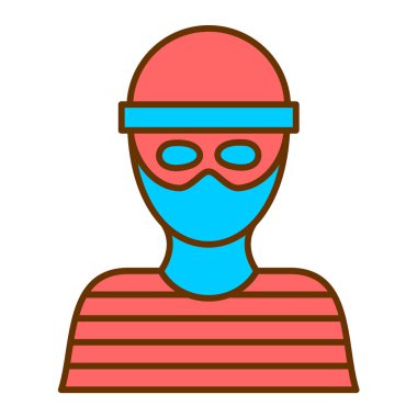 Maskeli adam, vektör illüstrasyonu.