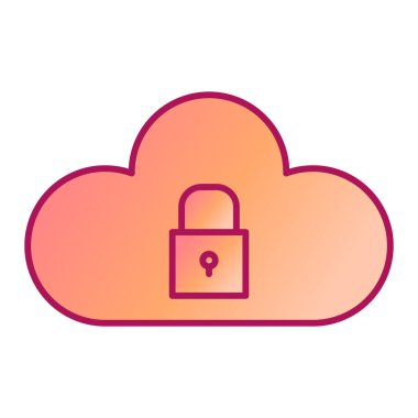 bulut güvenlik sistemi simgesi vektör illüstrasyon tasarımı