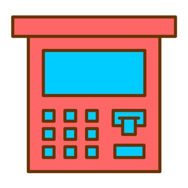 ATM makinesi düz vektör simgesi