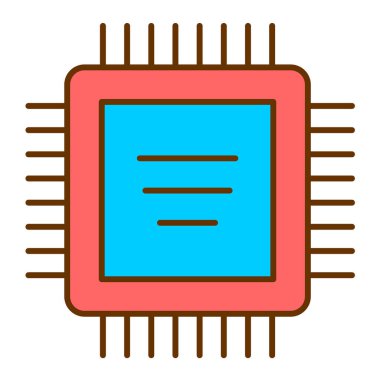 İşlemci. Web simgesi basit illüstrasyon