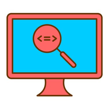 bilgisayar monitörü Büyüteç vektör çizim tasarım ile