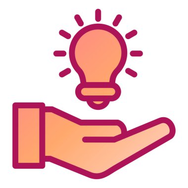 Işık çizgisi vektör simgesiyle el ele tutuşan ampul