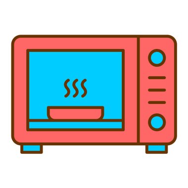 mikrodalga fırın ikonu vektör çizimi