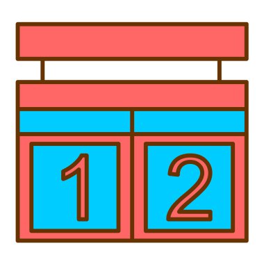 Takvim simgesi. oyun vektör simgelerinin çizgi film çizimi