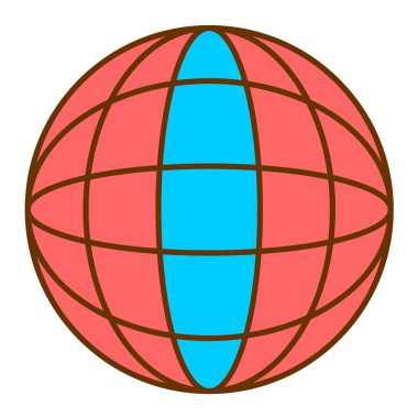 Dünya küresel ikon vektör çizimi tasarımı