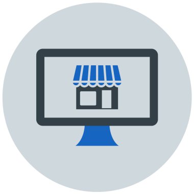 Dükkan. Web simgesi basit illüstrasyon