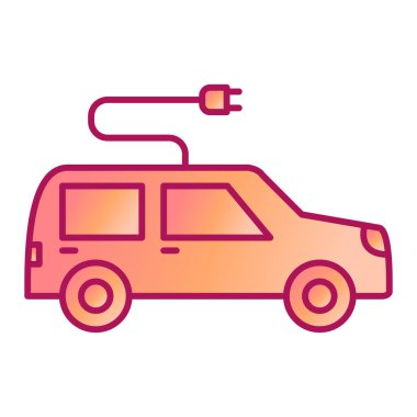 Elektrikli araba. Vektör illüstrasyonu