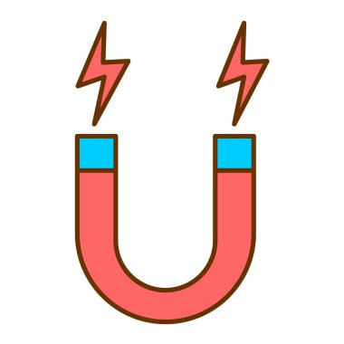 mıknatıs vektörü ince çizgi simgesi