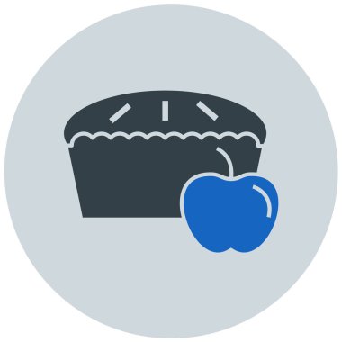 elmalı pasta simgesi, vektör illüstrasyonu 