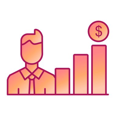 Finans grafiği vektör çizimi tasarımı ile iş adamı
