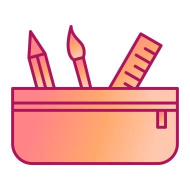 Okul malzemeleri izole edildi. Web ve mobil için illüstrasyon.