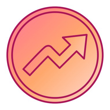 ok grafik simgesi. Beyaz üzerinde izole edilmiş madeni para grafiği vektör izometrik çizim tasarımı