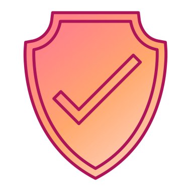 onay işareti simgesi ile kalkan. vektör çizim