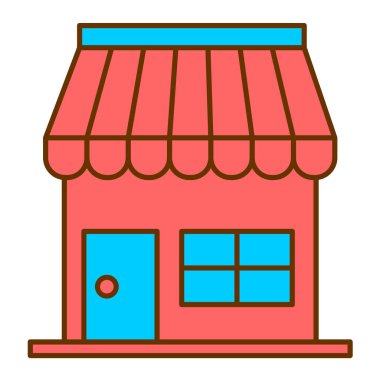 Dükkan. Web simgesi vektör illüstrasyonu