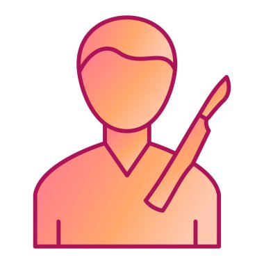 Beyaz arkaplan üzerinde avatar simgesi, vektör illüstrasyonu