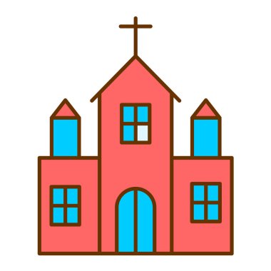 Kiliseye. Web simgesi vektör illüstrasyonu