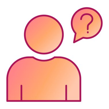 Soru işareti vektör illüstrasyon tasarımlı insan avatarı