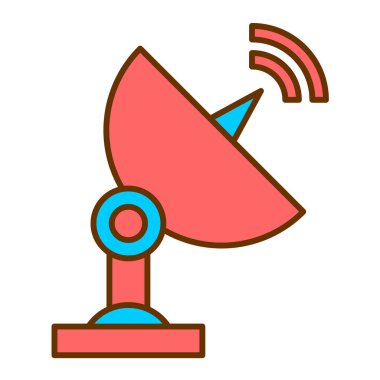 uydu anten ikonu vektörü. Taslak ses paneli işareti. izole edilmiş sınır sembolü çizimi