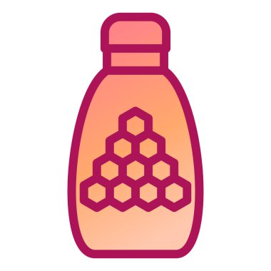 Bal şişesi ikonu. Web için bal peteği kavanozu vektör simgelerinin basit çizimi