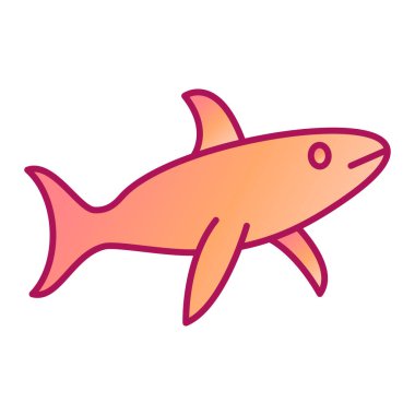 Deniz balığı ikonu. beyaz arkaplanda izole edilmiş şirin vektör logosu çizimi