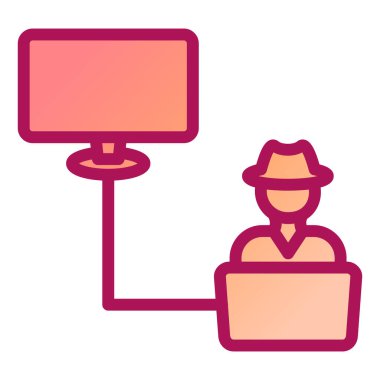 Hacker. Web simgesi basit illüstrasyon