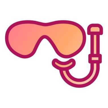 Dalış maskesi ikon vektörü. Dalış ekipmanı işareti. izole edilmiş sınır sembolü çizimi