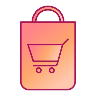 Alışveriş poşeti ikon vektörü. İnce bir çizgi işareti. izole edilmiş sınır sembolü çizimi