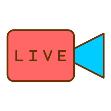 Video sohbet simgesi vektör illüstrasyonu