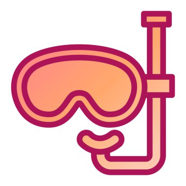 Şnorkel ikon vektörü. Yüzme maskesi işareti. izole edilmiş sınır sembolü çizimi