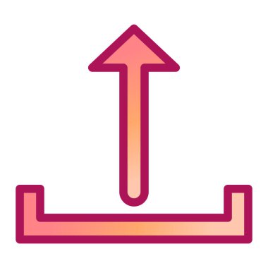 Okun simge vektörünü yükle. İnce çizgi işareti. izole edilmiş sınır sembolü çizimi