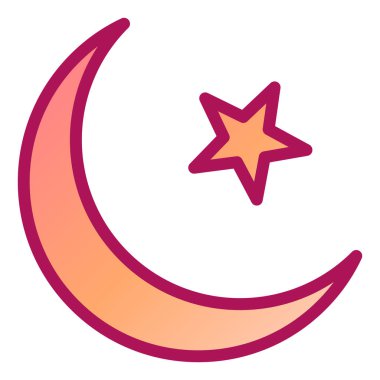 Ay ve yıldız. Web simgesi basit illüstrasyon