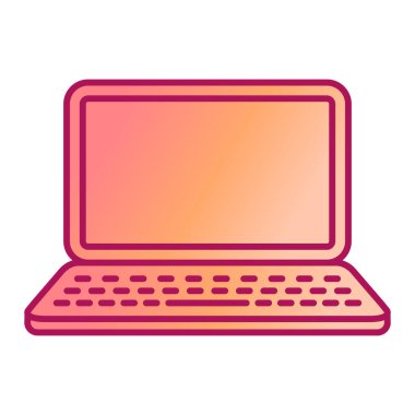 Dizüstü bilgisayar teknolojisi simge vektör çizim grafik tasarım