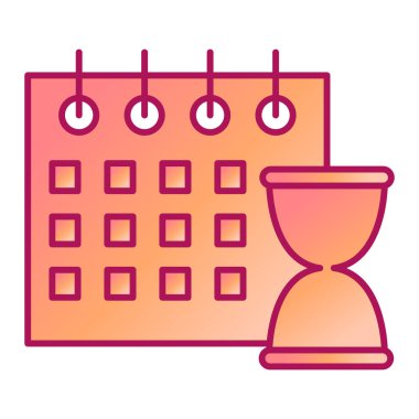 Saat ve tarih vektör illüstrasyon tasarımlı takvim