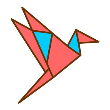 Origami kağıt kuş vektör çizim