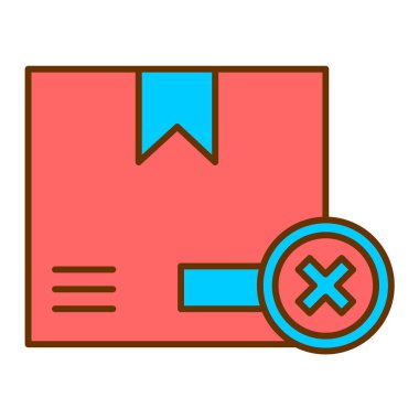 Bir kutu simgesinin vektör illüstrasyonu