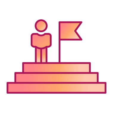 Ödül ikonu olan bir iş adamı. düz dizayn