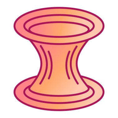 Tek bir pembe ve beyaz bardağın vektör çizimi