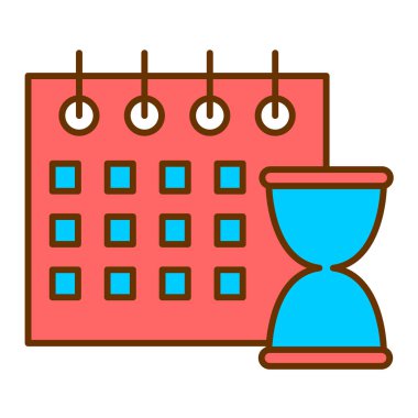 Saat ve tarih vektör illüstrasyon tasarımlı takvim