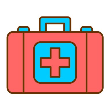 İlk yardım kiti simgesi vektör illüstrasyon grafik tasarımı