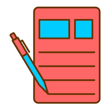 notepad web simgesi basit illüstrasyon