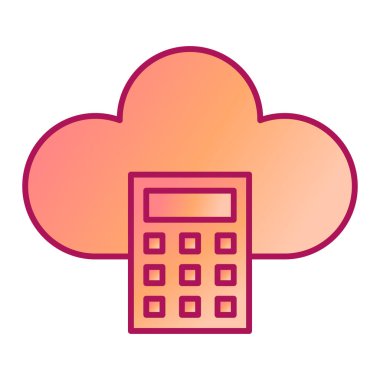 Pembe ve turuncu vektör illüstrasyonlu hesap makinesi