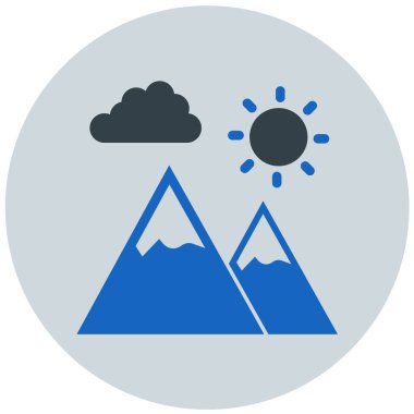 Dağlar. Web simgesi basit illüstrasyon