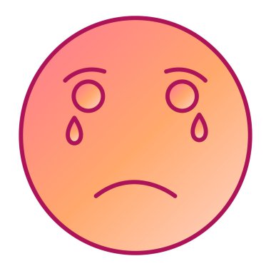 Ağlayan yüz simgesi ikon vektör illüstrasyon tasarımı