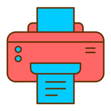 Yazıcı. Web simgesi basit illüstrasyon