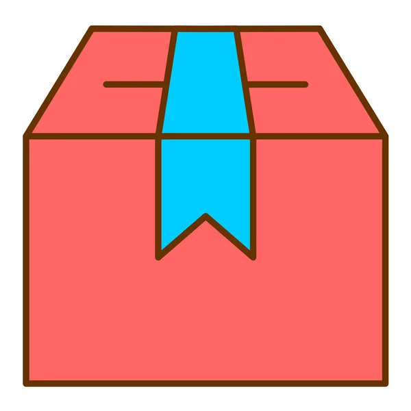 Box Dárkovou Vektorovou Ilustrací — Stockový vektor