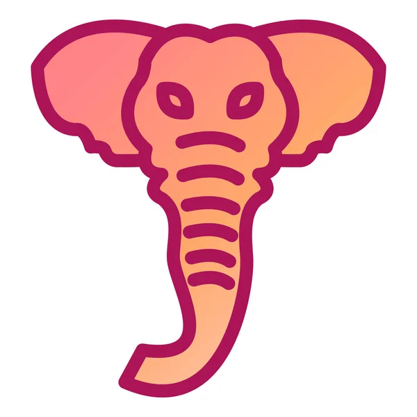 Elefant Web Icon Vektor Illustration — Stockvektor