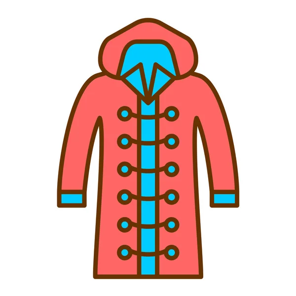 Cappotto Antipioggia Icona Vettoriale Illustrazione — Vettoriale Stock